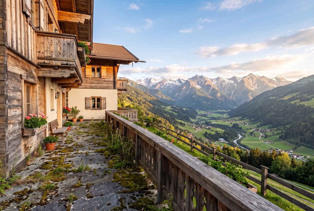 Vorher — vermooste Terrasse